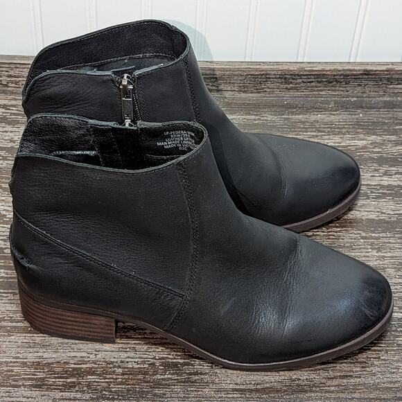 Lucky Brand Women's Pedera Black Leather Wide Width Comfort Ankle Boot Size8.5 - Picture 1 of 8